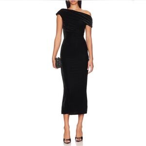 Lovers + Friends Black One-Shoulder Dress